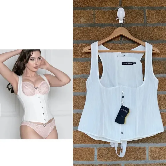 Corset Story High Back Underbust Corset w/ Straps size 20UK/16US White - Image 2