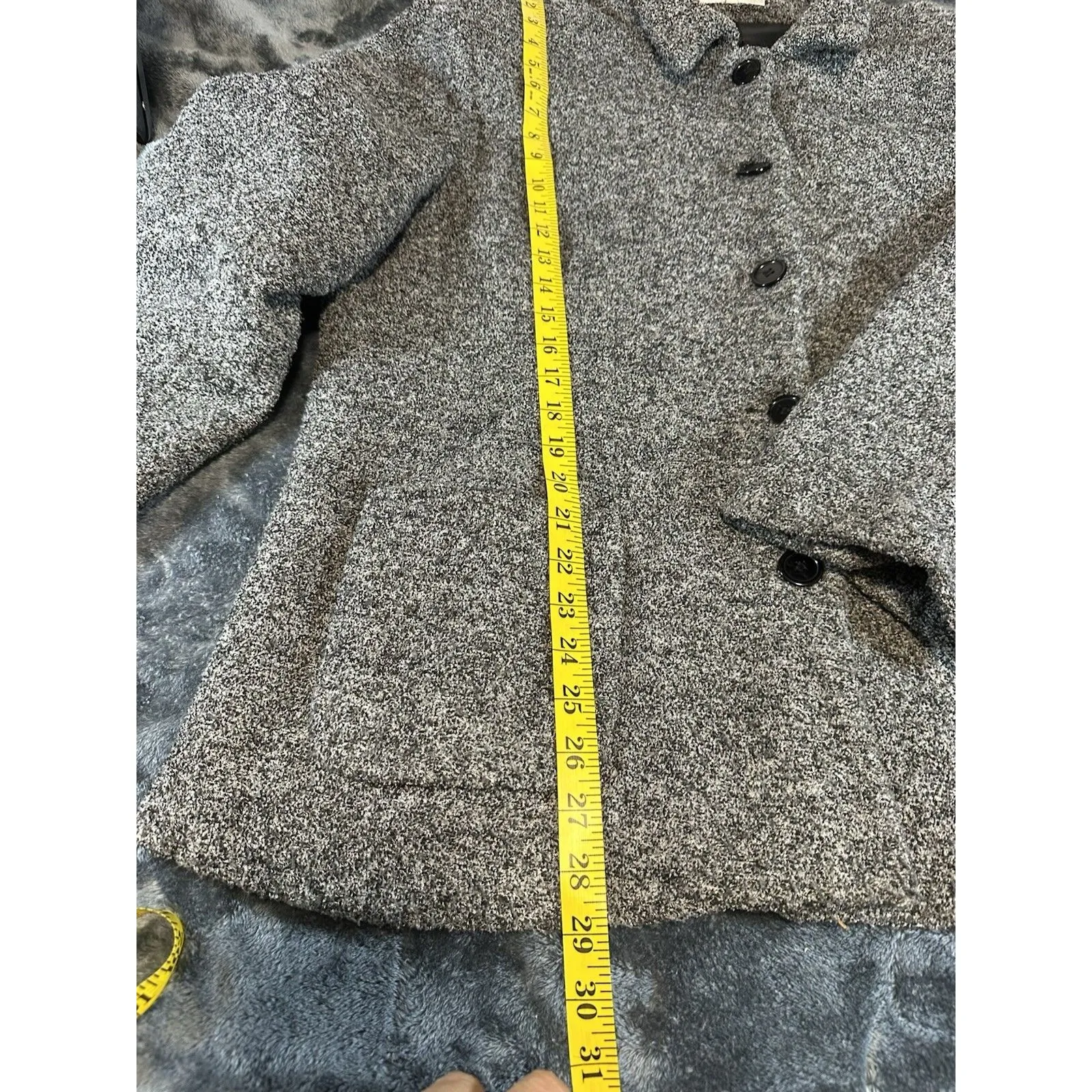 Dressbarn Gray Blazer Jacket Button Down Mock Neck Size XL - Image 5