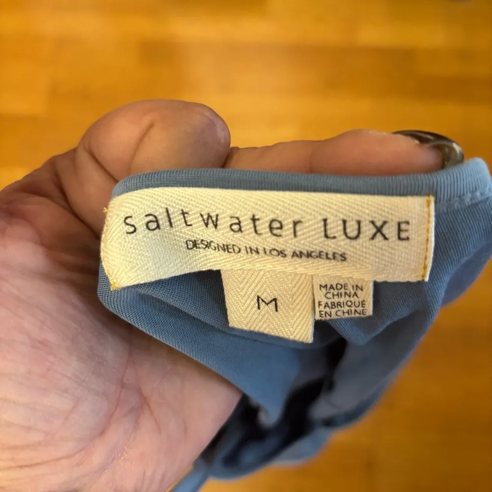 Saltwater Luxe Soft Modal V Neck Preppy Coastal Quiet Luxury Tank Top M - Image 3