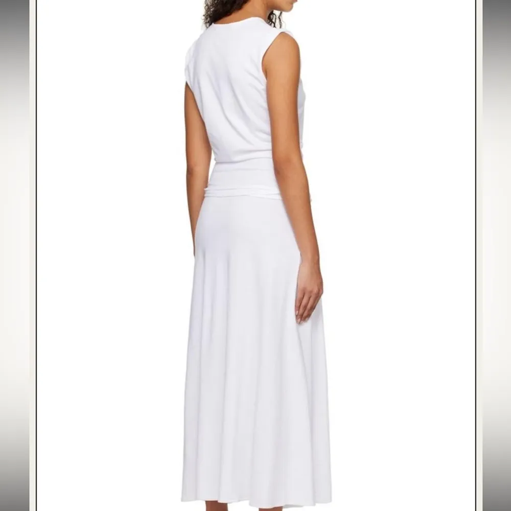 Lemaire Belted Midi Dress White Size Small 100% Cotton - Image 3