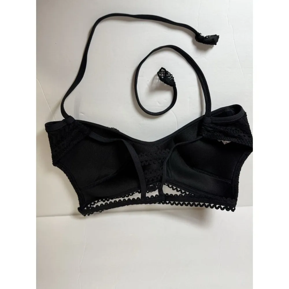 BECCA By Rebecca Virtue Black M E-Cup (DD-CUP) Ladder Back Bralette Bikini Top - Image 11