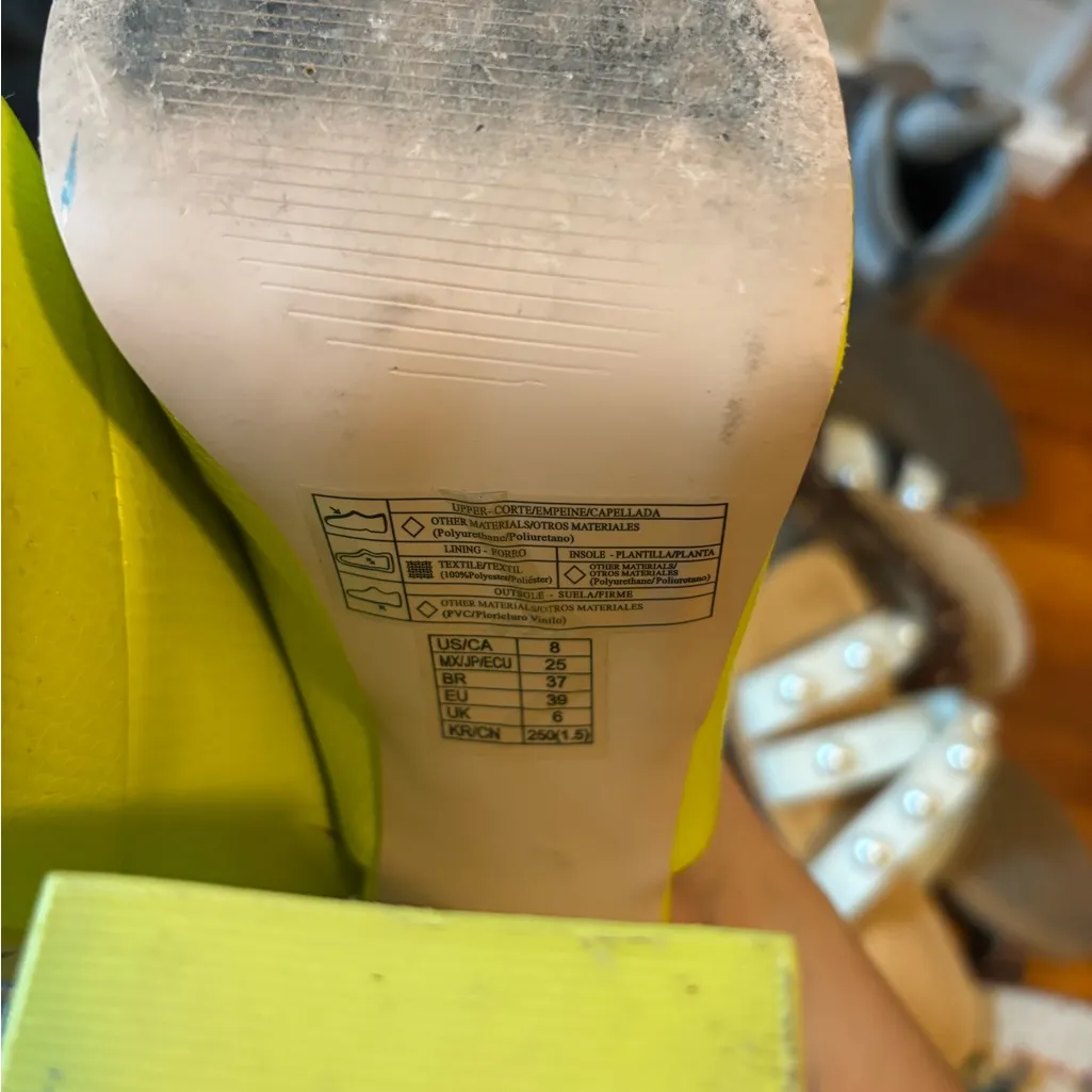 Forever 21 Neon Yellow Platform chunky heel y2k - Image 5