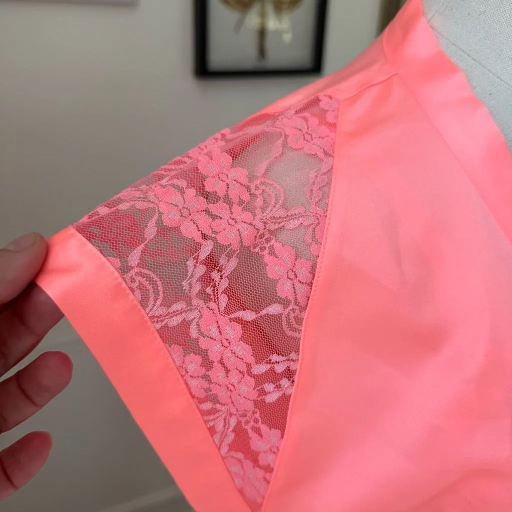 Victoria’s Secret 2pc Coral Chemise Robe Satin Set S - Image 6