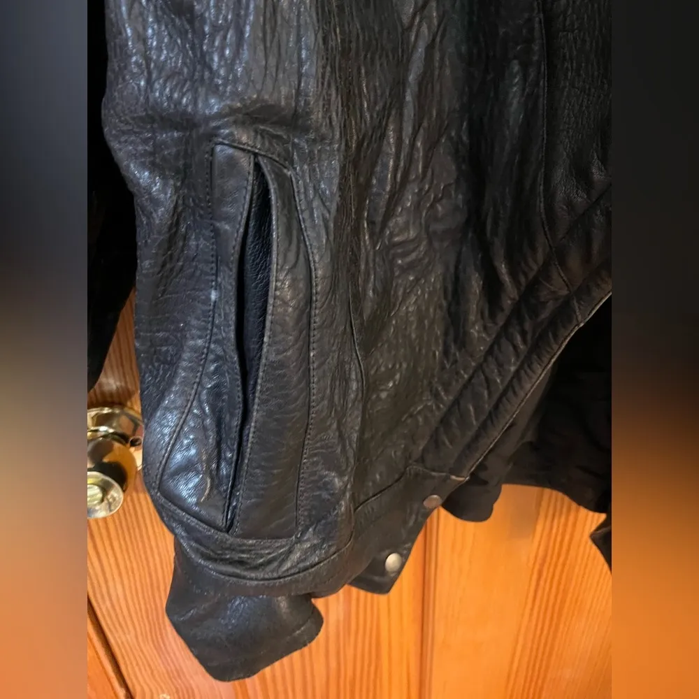 Marc Buchanan Pelle Pelle Vintage Animal Print 80’s Genuine Leather Jacket Black Size 6 - Image 7