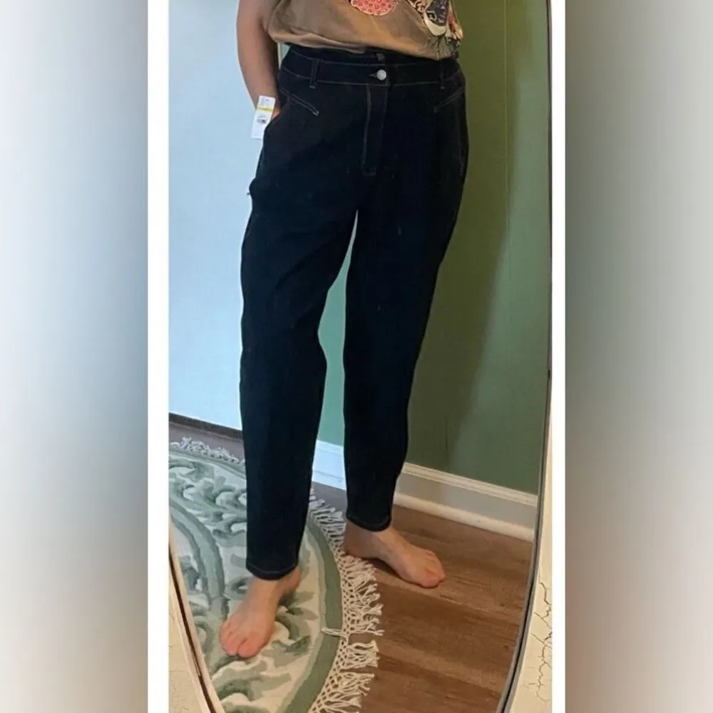 NWT VINTAGE AMERICA Jeans Pants Denim Paperbag Waist 80s Retro Size 12 Blue - Image 11