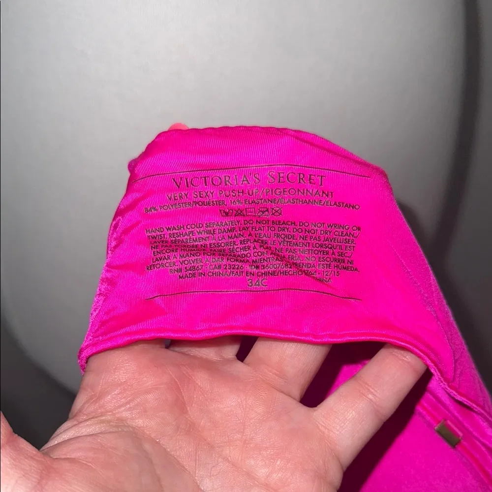 Victoria's Secret Very Sexy Push Up Vibrant Hot Pink Women's Bra 34 - Image 4
