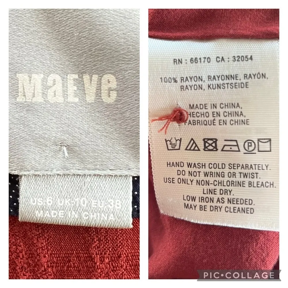 Maeve Anthro Shirt Dress Bloomsbury Rust Tie Front 6 Relaxed Boho Chic Trendy - Image 15