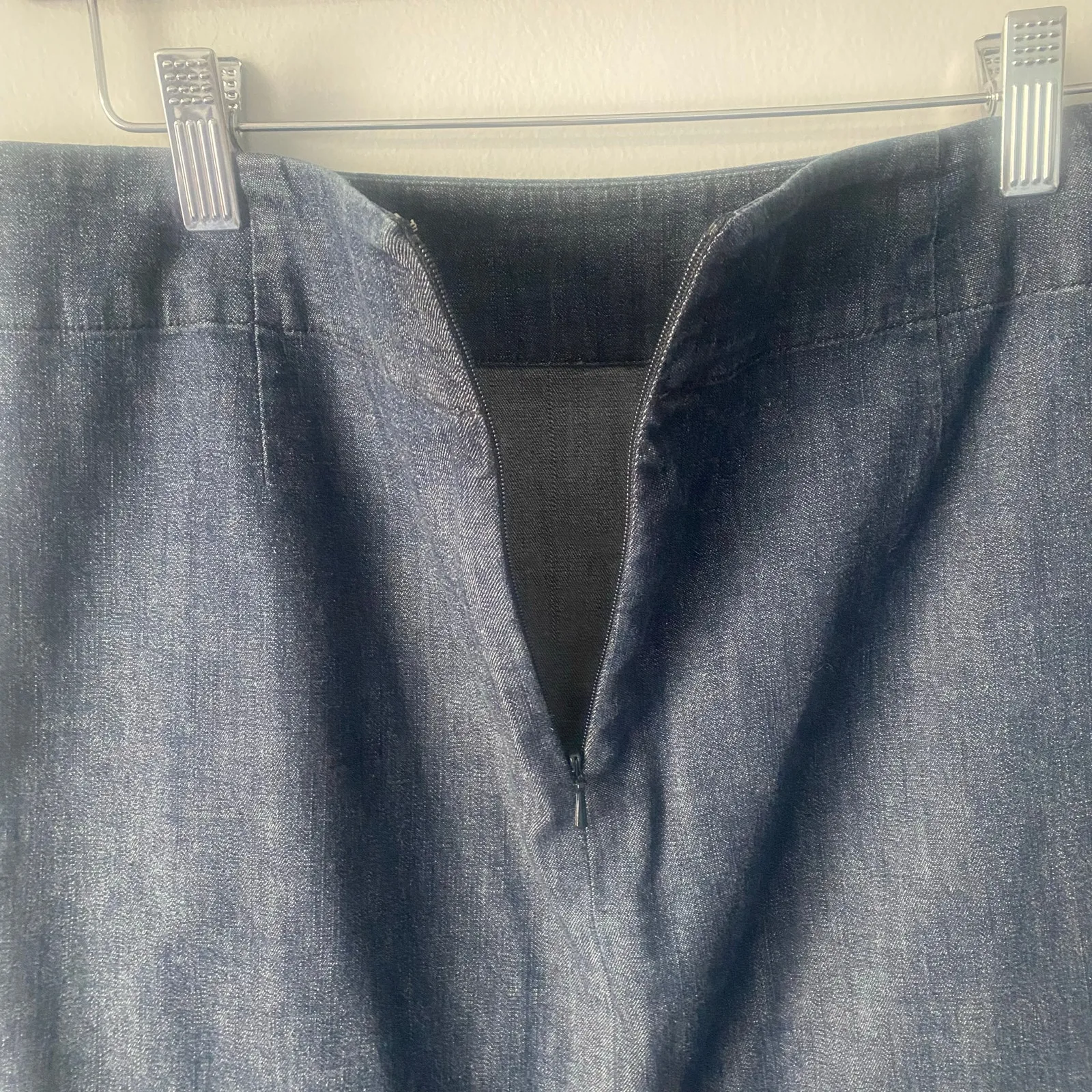 Nic+Zoe Denim Blue Above Knee‎ Skirt Cotton Lightweight Ruffle Front Size 6P - Image 5
