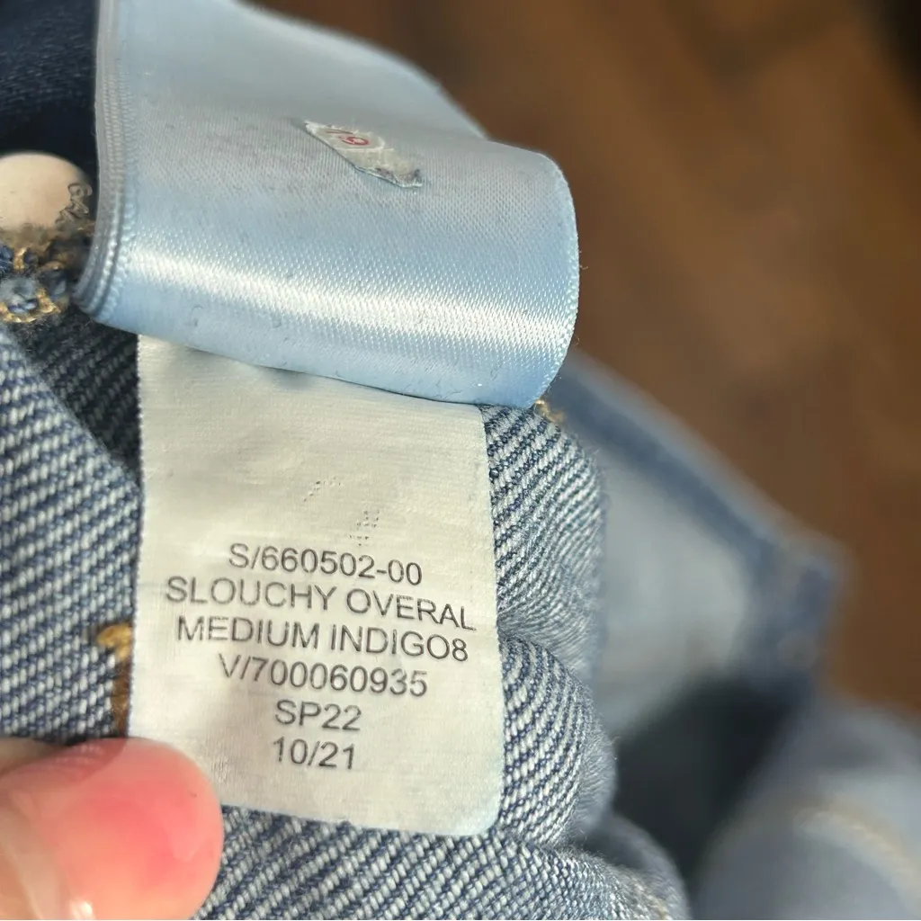 GAP Slouchy Overalls Medium Indigo Denim Size M - Image 4