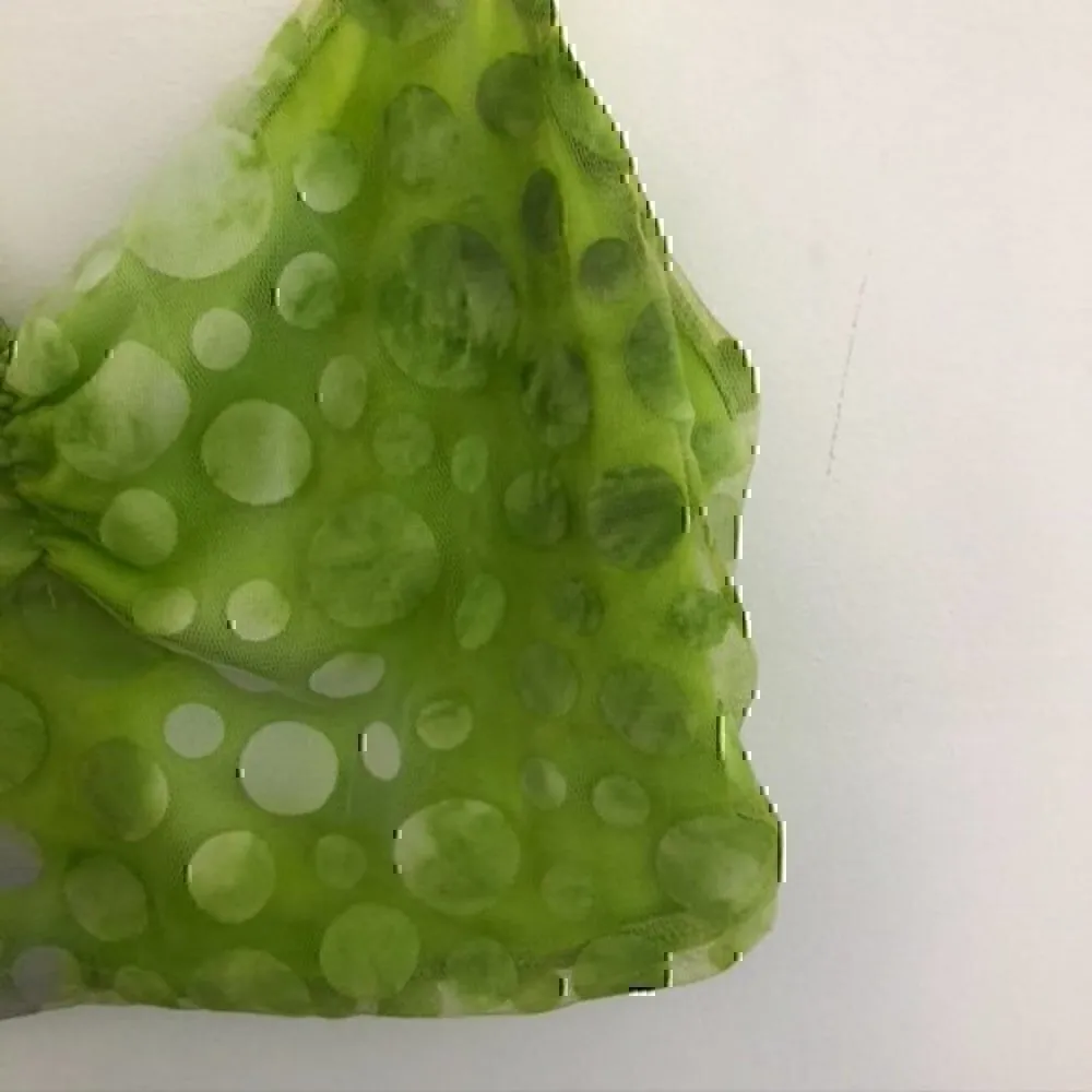 URBAN RENEWAL OUTFITTERS Remnants Mesh Polka Dot Crop Top Lime Green Tank Medium - Image 8