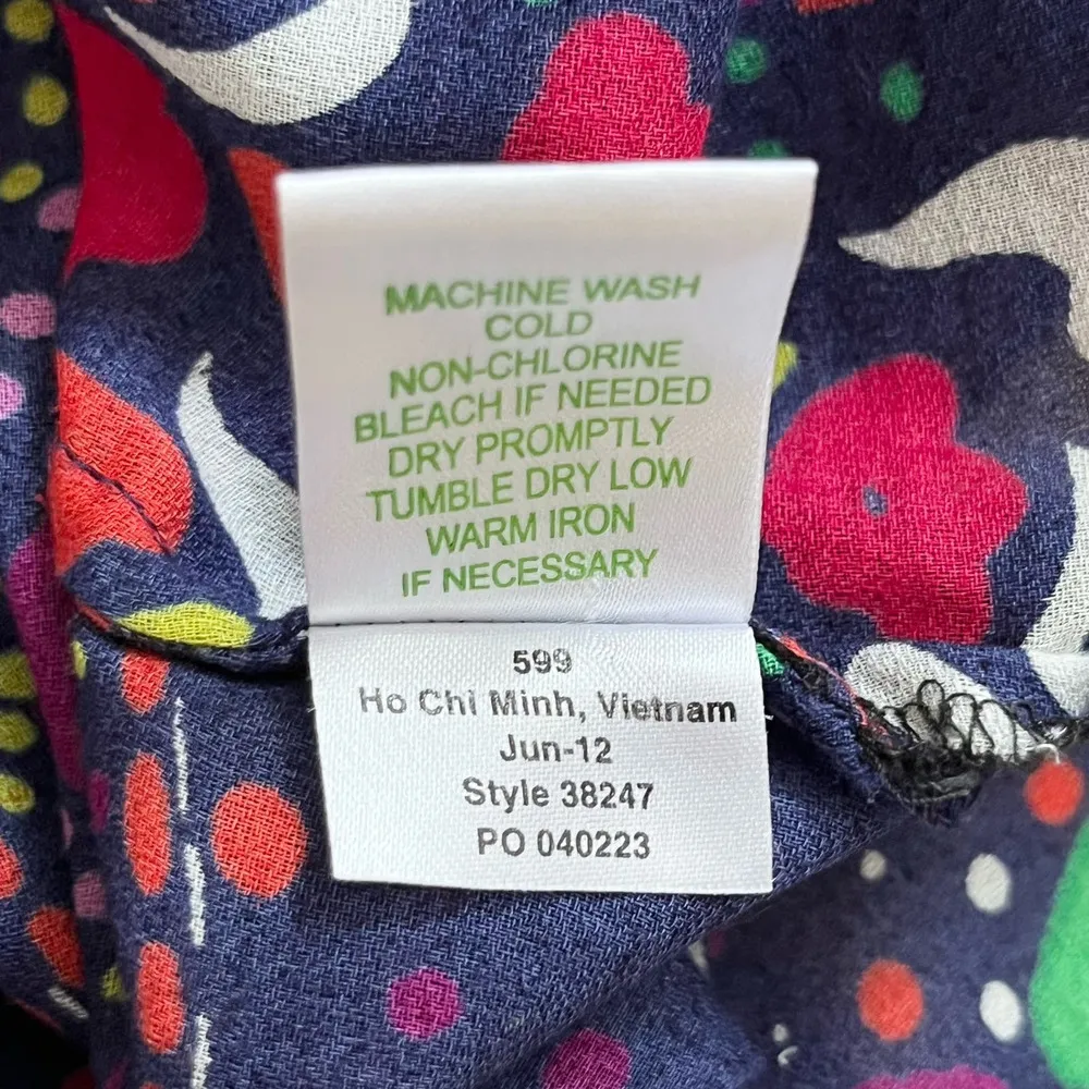 Lilly Pulitzer Garden Menagerie Providence Top‎ Blouse Purple Red Florals, XS - Image 12