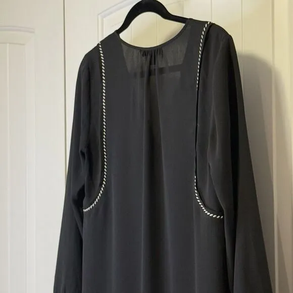 J Crew Women's Black Sheer Tassel Dressy Trendy Top Blouse‎ Size 2 Style B5046 # - Image 5