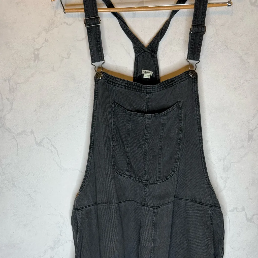 Aerie Grey Twill Oversized Baggy Overalls - Image 5