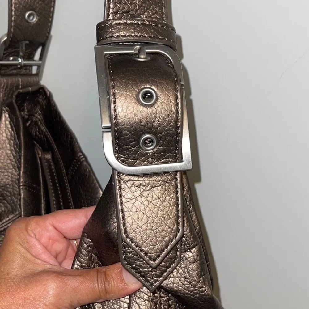 ROCKPORT Women’s Faux Leather Brown Metallic Shoulder Bag‎ PocketBook Adjustable Brown - Image 4