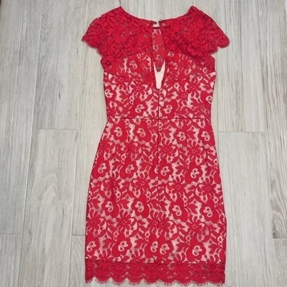 Nicholas Red Lace Dress Size 8 - Image 5