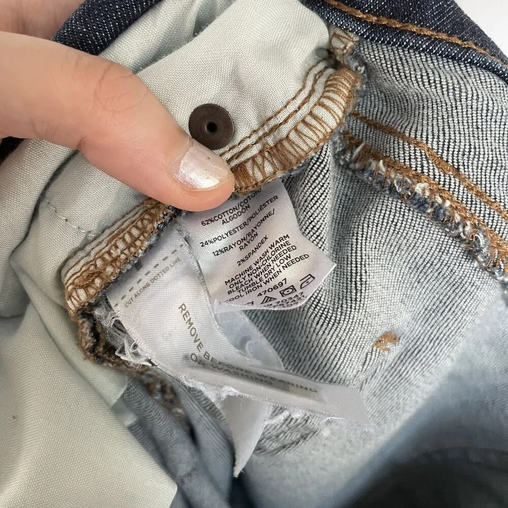 Ann Taylor Loft women's blue jeans denim style size 28 modern skinny line detail - Image 9