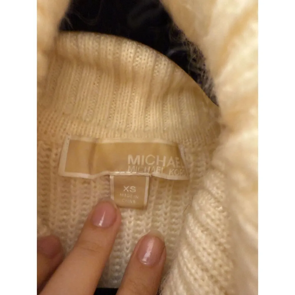 Michael Kors Merino Wool Alpaca Blend Sleeveless Cowl Neck Shaker Sweater - Image 2