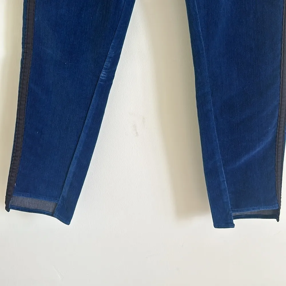 Parker Smith Skinny Twisted Tuxedo Blue Velvet Step Pants With Stripes Size 29 - Image 7