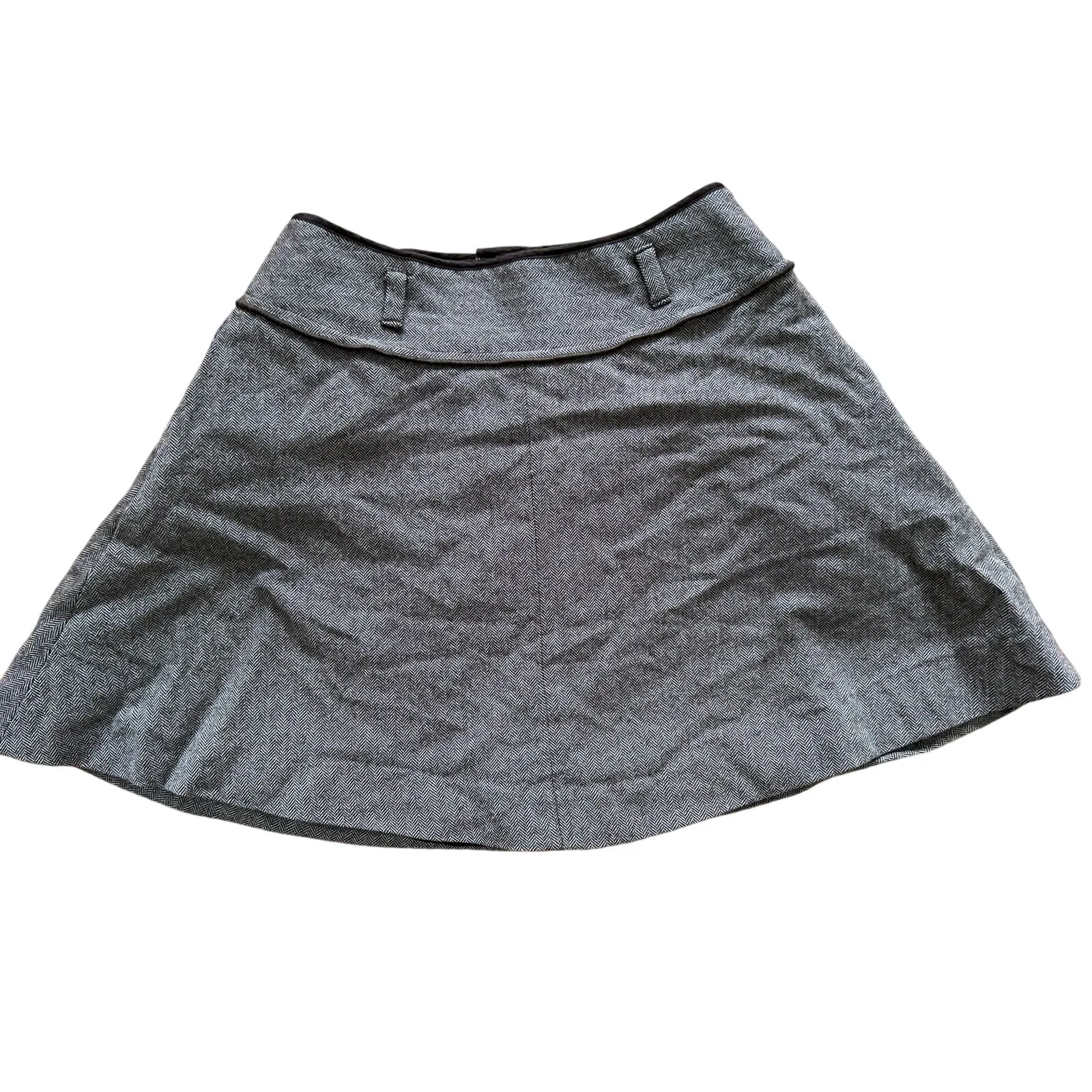 Vintage Y2K Banana Republic Brown Herringbone Tweed Micro Mini Skirt Whimsygoth - Image 4