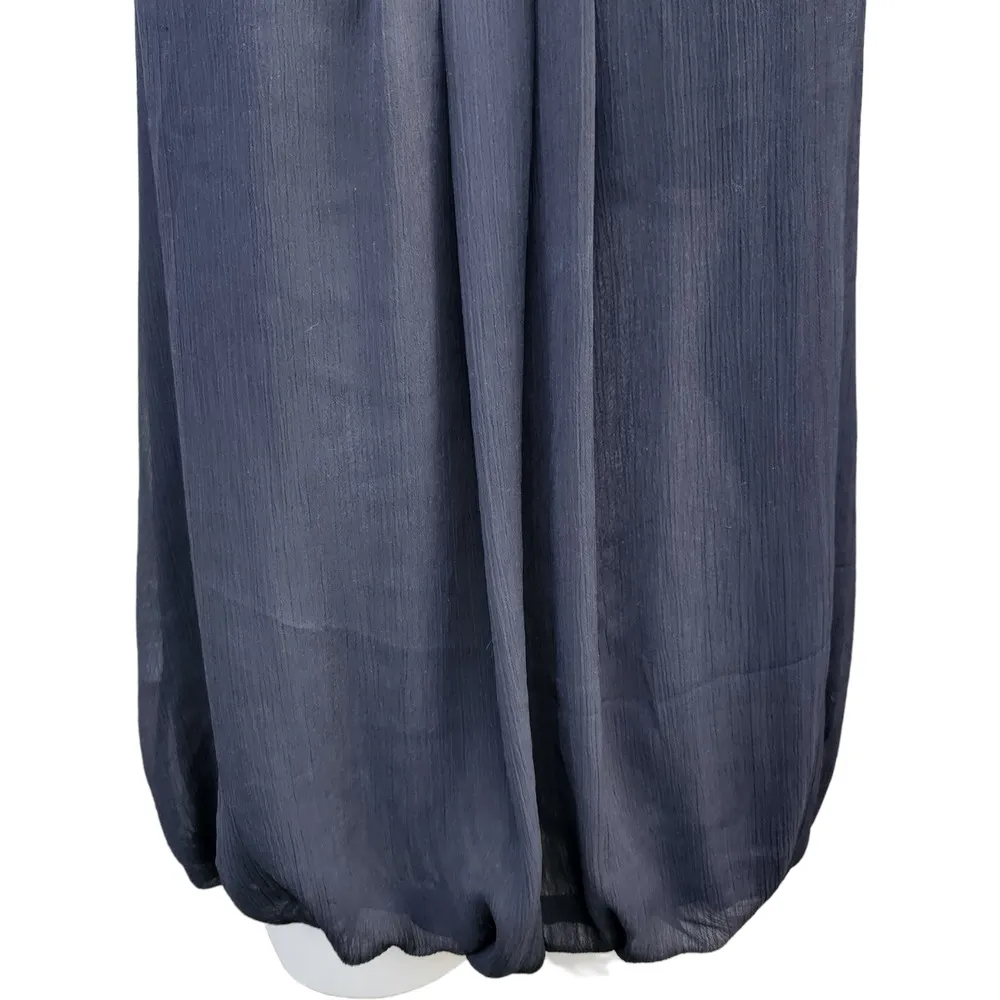 PERIDOT Women’s Medium Black Tank Top White Flower Appliqué Cinced Waist - Image 4