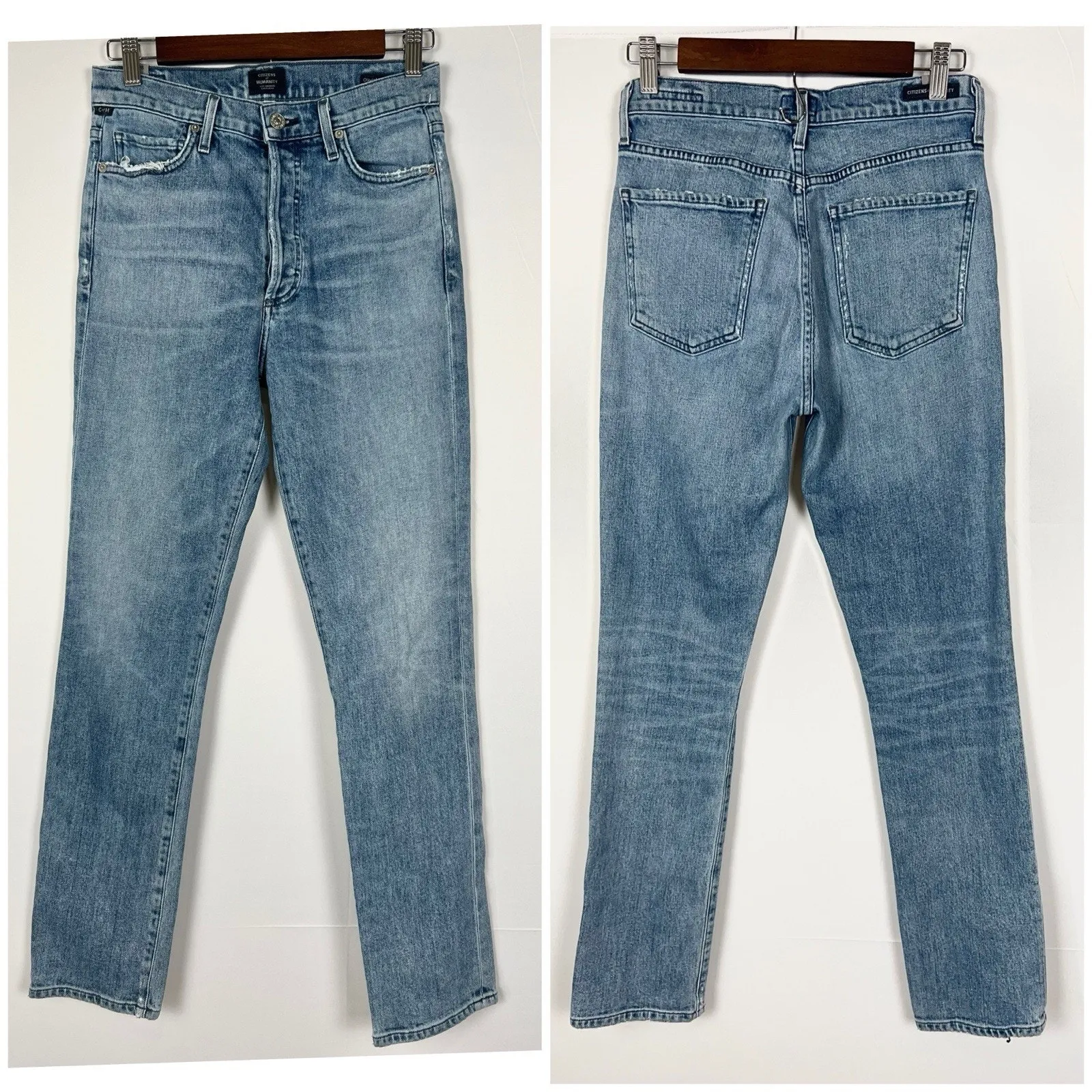 Citizens Of Humanity Olivia Long Button Fly High Rise Slim Denim Jeans 26 - Image 2