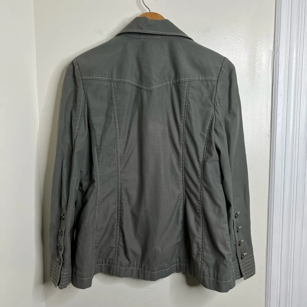 Vintage ie relaxed canvas jacket button front Size large cotton flap pockets - Image 3