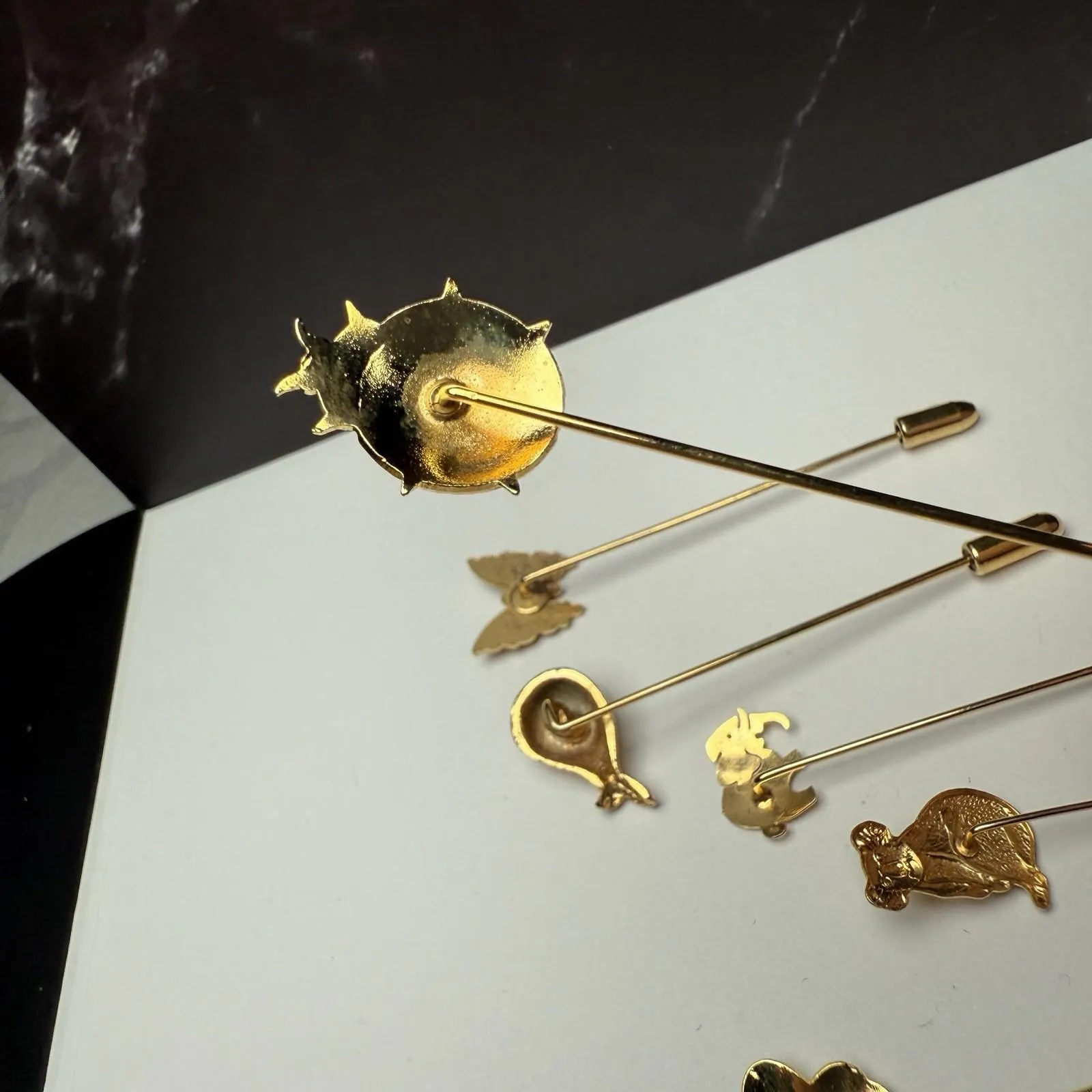 Lapel Stick Pin Gold Tone Lot Of 6 Whale Koala Butterfly Ladybug Elephant - Image 12