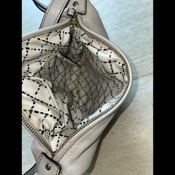 KATE SPADE Pebble Leather Purse‎ Crossbody Shoulder HandBag Beige Tan Ivory - Image 6