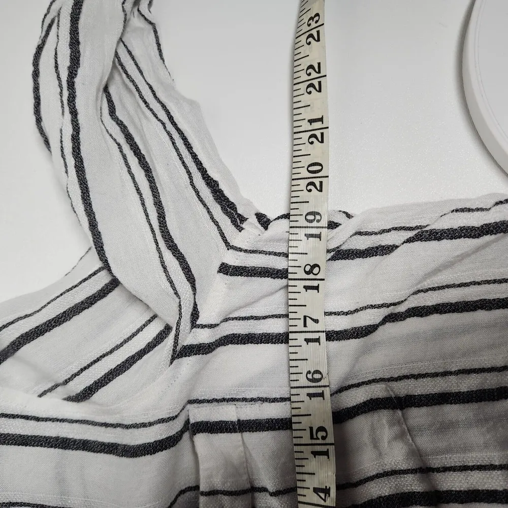 Lucky Brand Size Small Cotton Striped Button Down Long Sleeve Shirt Tab Sleeves - Image 7