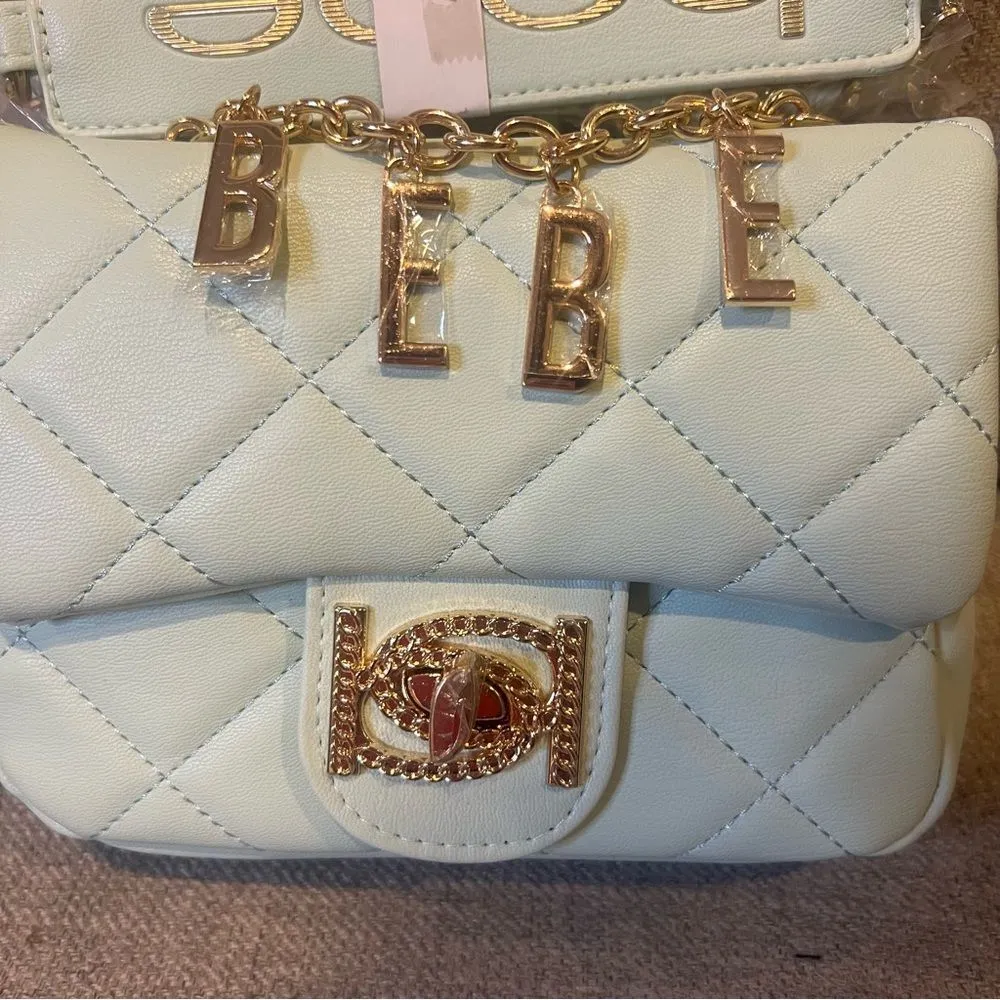 NWT Bebe Wyatt‎ shoulder bag small shoulder bag in mint green with gold accents - Image 11