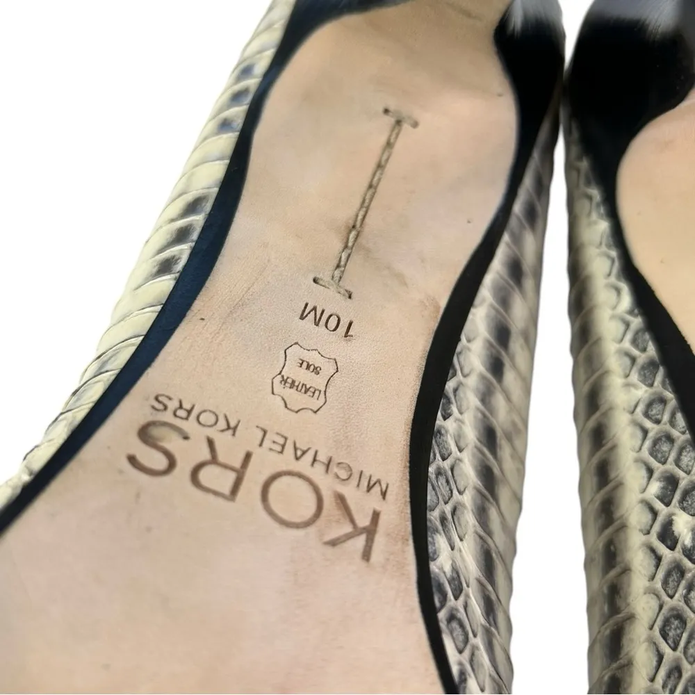 Kors Michael Kors snakeskin heels peep toe Sadie Size 10 - Image 7