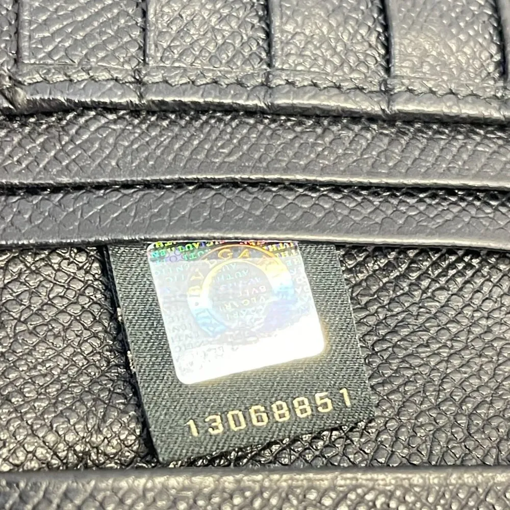 Bvlgari Black Leather Bifold Long Wallet - Preowned - Image 13