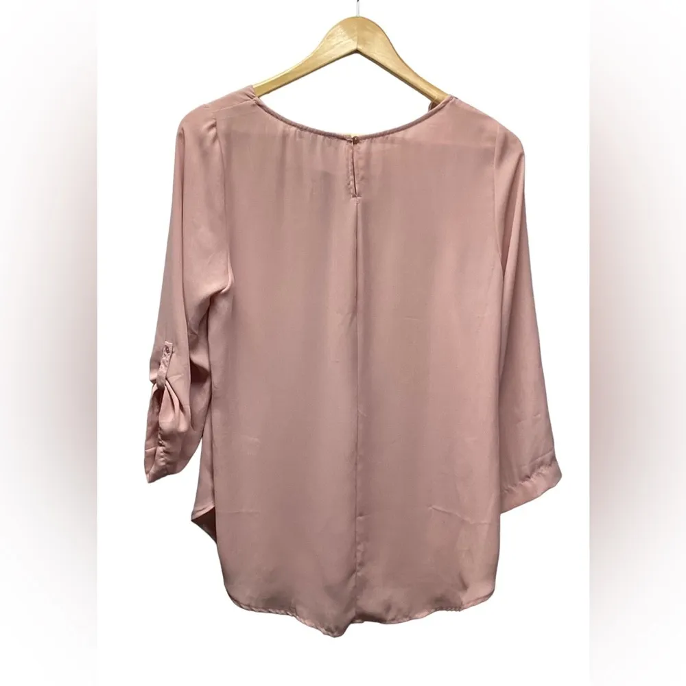 Be cool . Sheer blush pink blouse. Size Large - Image 2