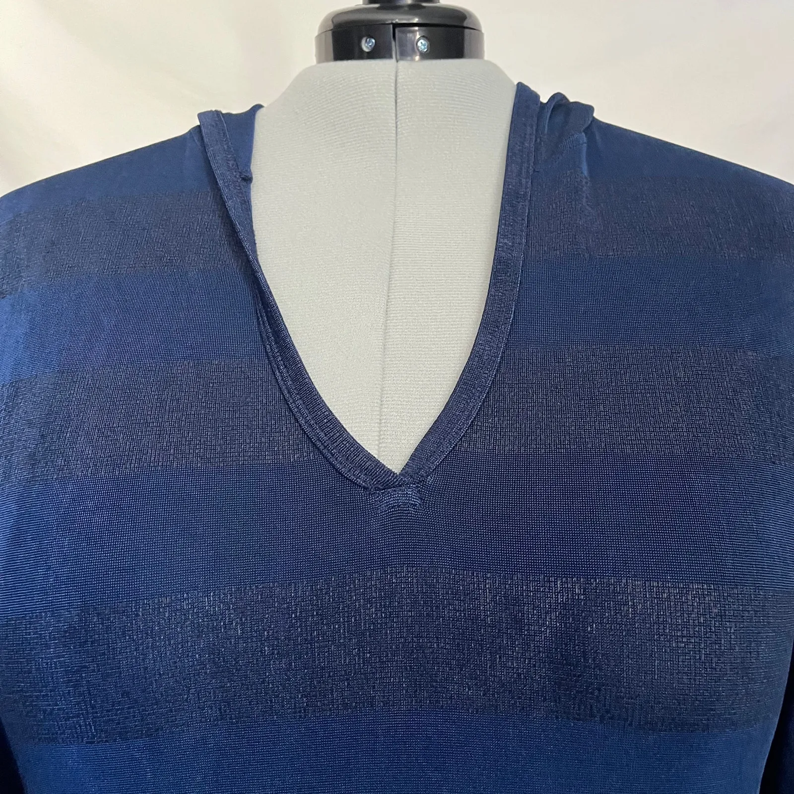 Chicos Travelers Hooded Jersey Womens Top Sz 16 Resort Capsule Packable Lounge Blue - Image 3