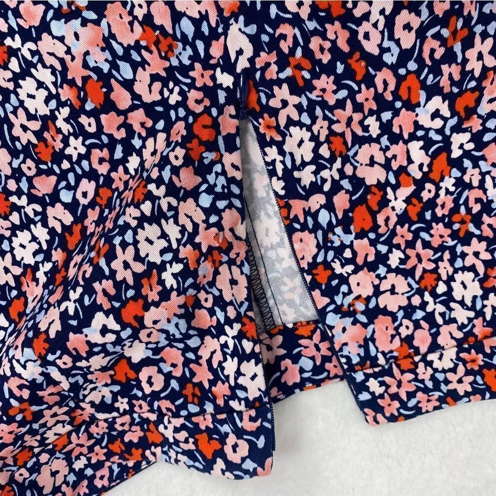 BCBGeneration Floral Pleat Front Shorts Blue 4 - Image 7