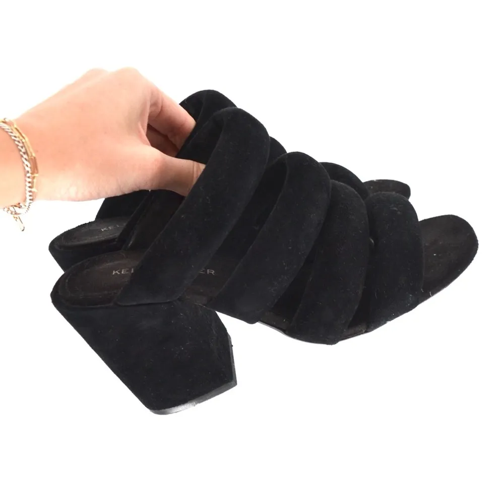 Kelsi Dagger Brooklyn Mell Heeled Sandals Tubular Kid Suede Black Women's 7.5 - Image 6