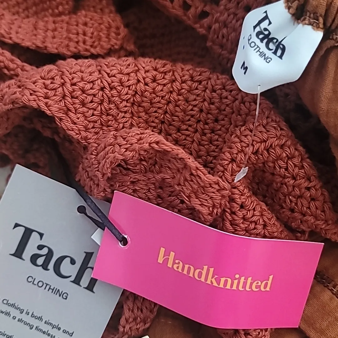 Anthropologie Tach Soleil Crochet Dress Size M B30 Brown Size M - Image 8