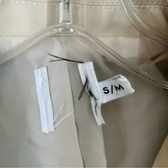Tallong Cream Faux Leather Blazer S/M - Image 6