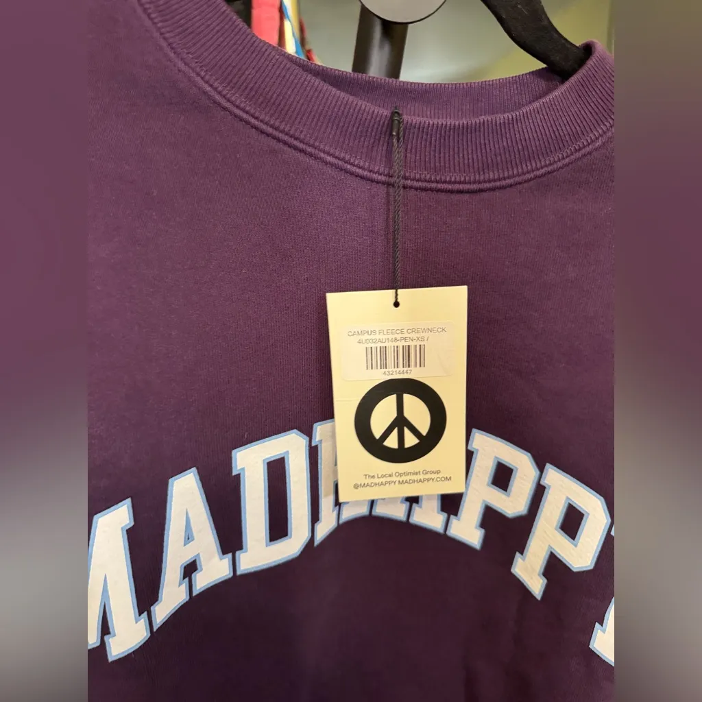 NWT Madhappy Campus Fleece Crewneck - Pennant purple - XS - Image 5