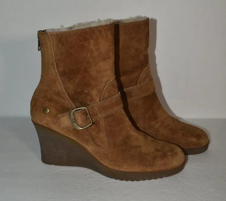 Gissella Suede Wedge Heel Boots - Image 3