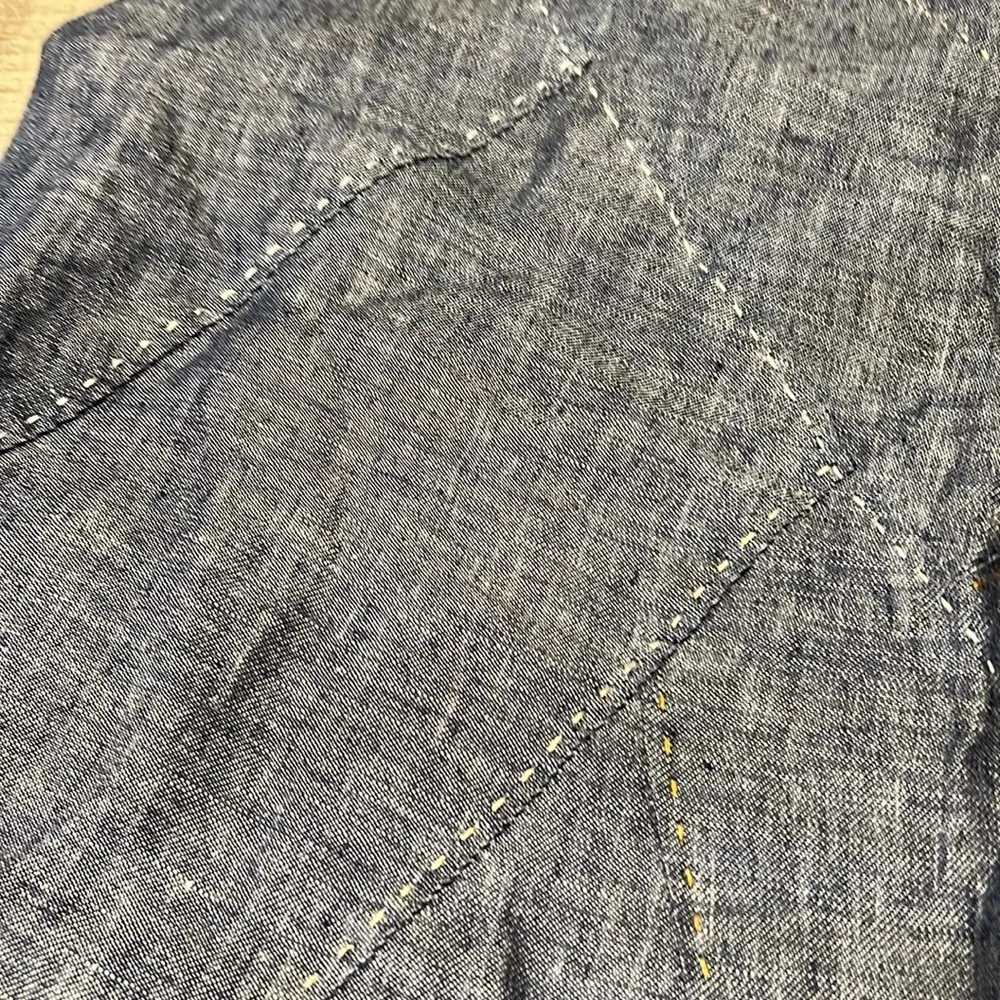 CAbi denim skirt with fun thick stitching throughout - Image 2