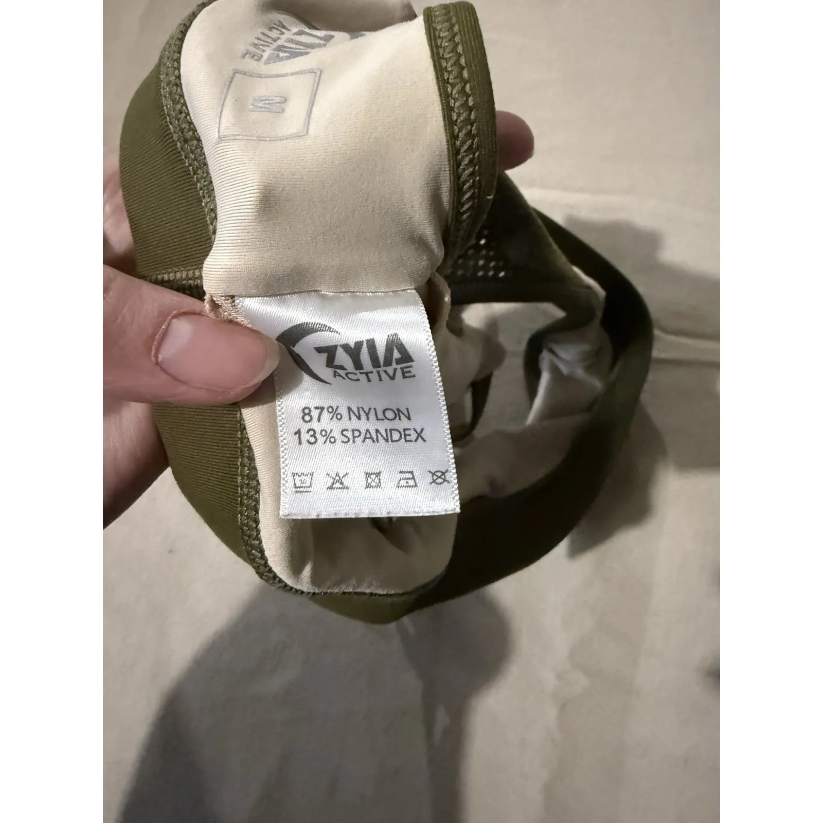 Zyia Active Olive Green Strappy Sports Bra Size M Removable Pads Not Included - Image 7