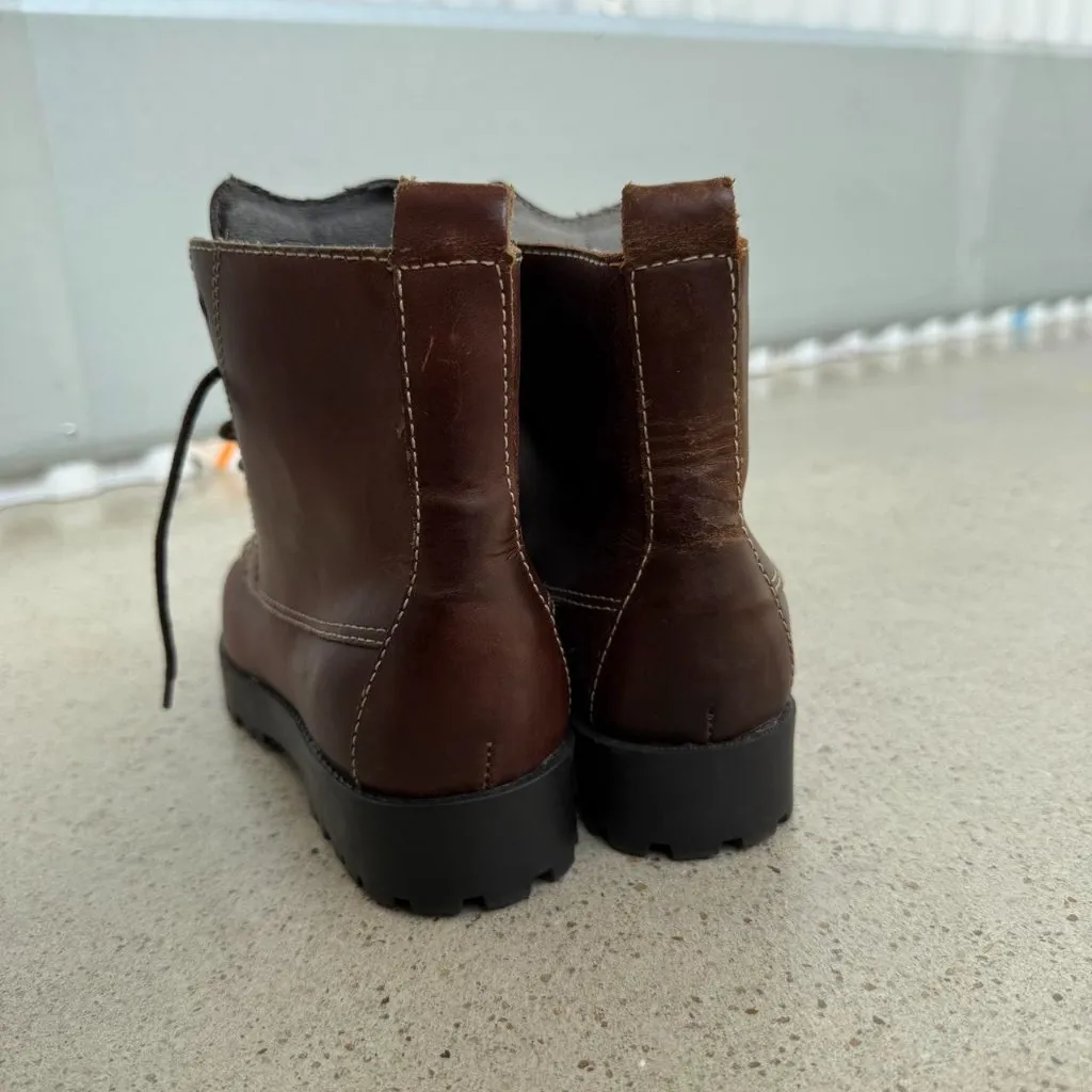 Vintage brown leather boots - Image 8