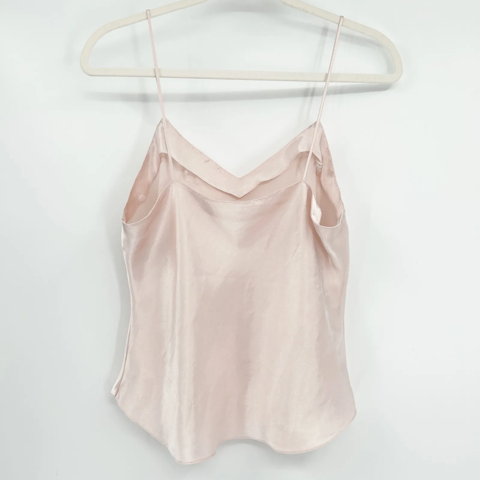 Erika Taylor Womens Vintage Y2K Coquette Soft Pink Satin Cami Tank Top Size M - Image 5