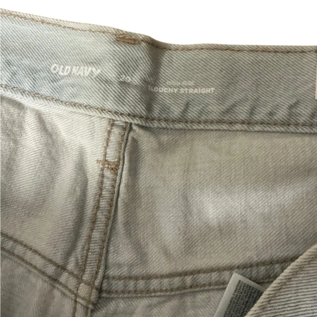 Old Navy Gray Jean Shorts High-Rise Cut-Off slouchy straight - Image 3