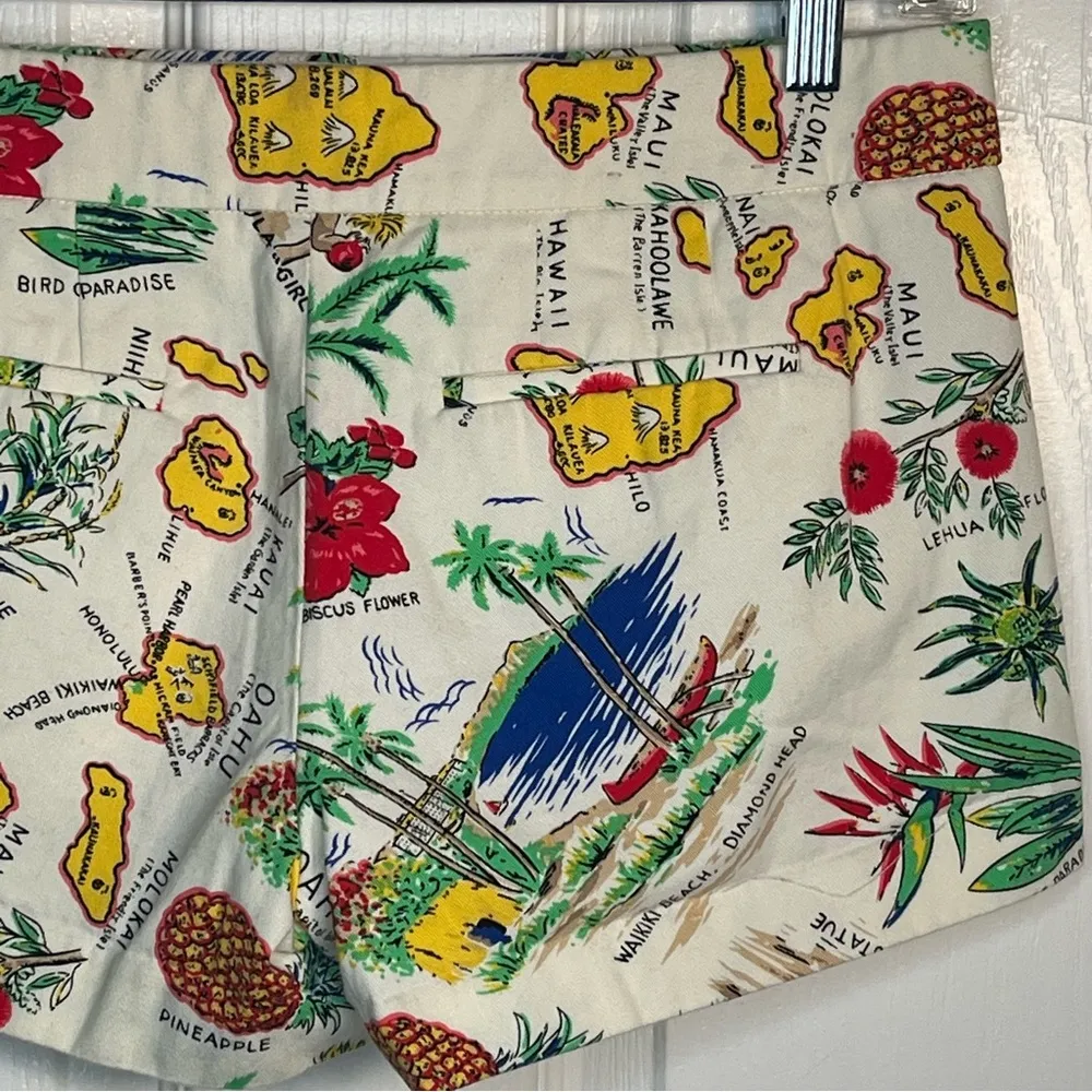 J. Crew Factory Sz 0 Hawaiian Print Shorts Tropical Vacation - Image 7