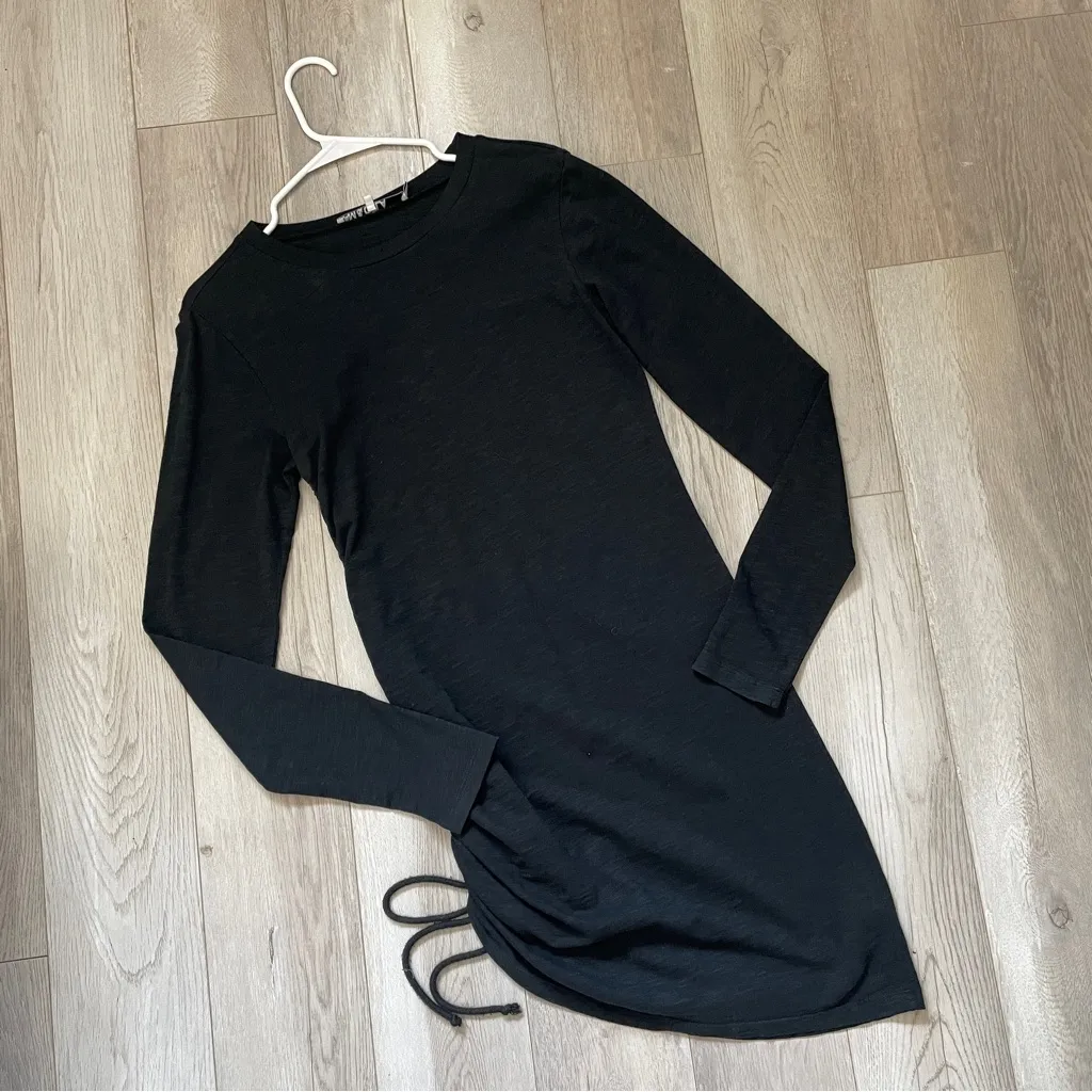 Pam & Gela Dress revolve shirred long sleeve mini womens Black (small) going out - Image 5