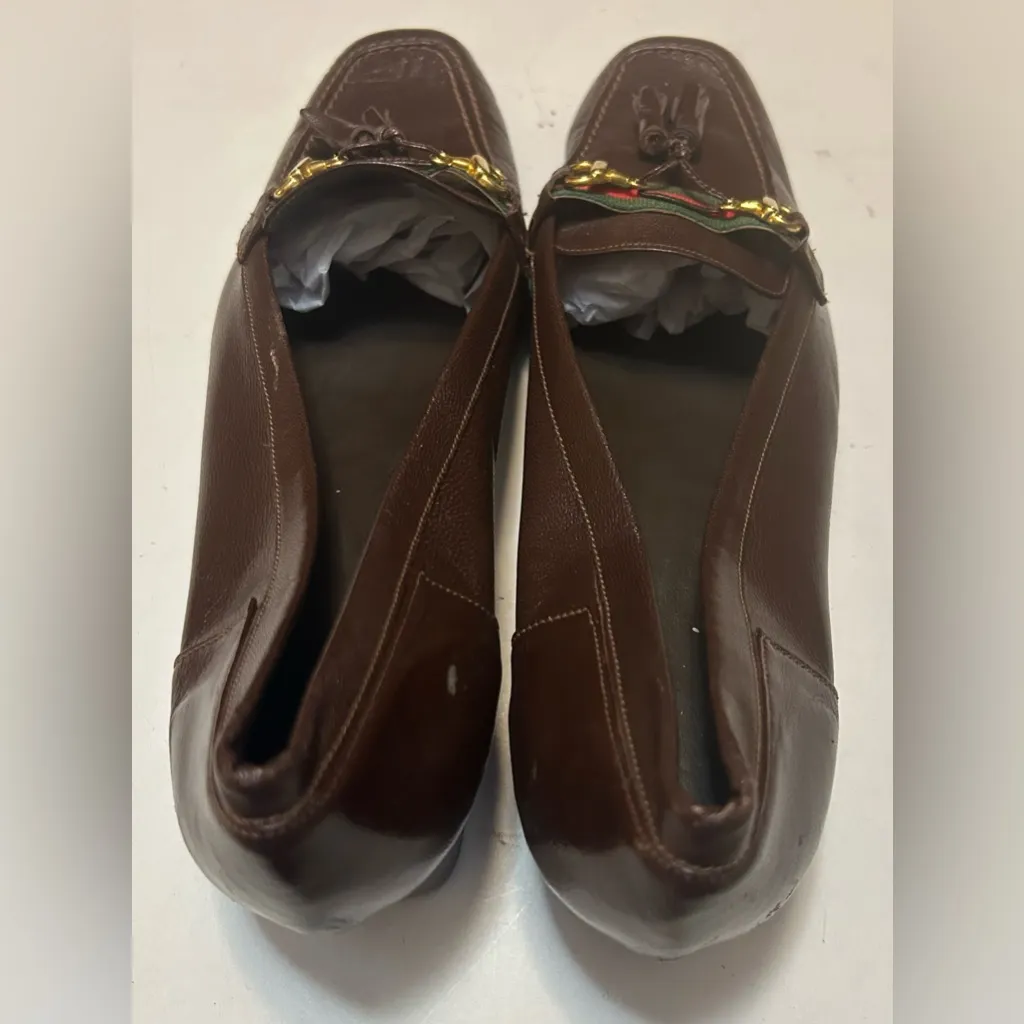 Vintage Lavorato A Mano Womens Brown Leather Loafers size 9 - Image 2