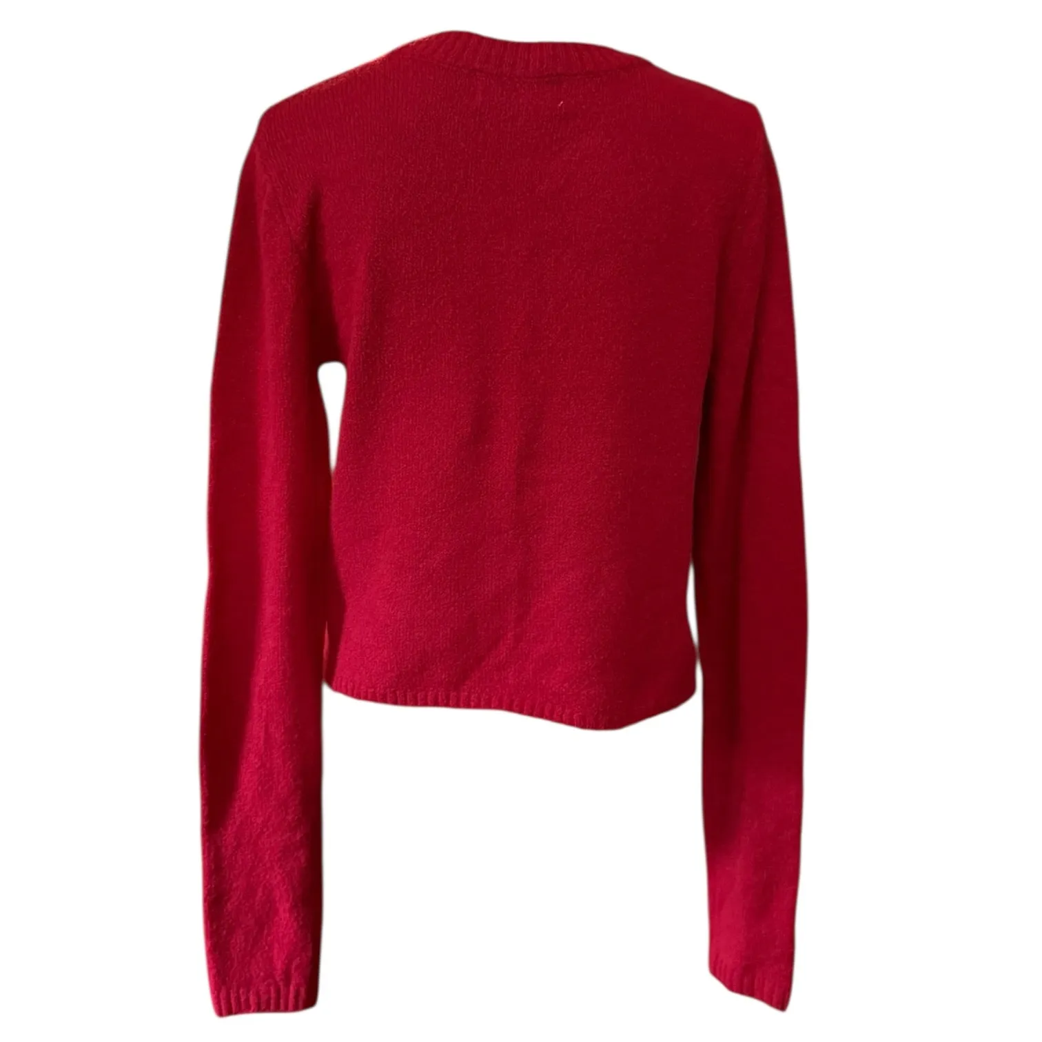 No Boundaries Red Snow Angel Stretch Pullover Sweater Size Large - Image 2
