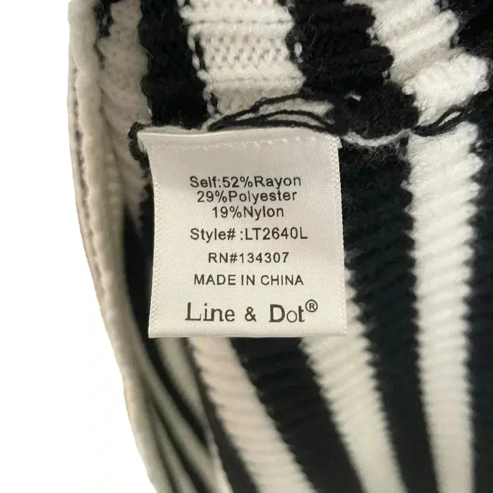 Anthropologie Line & Dot Sweater Black White Striped - Image 5